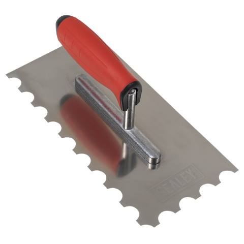 Stainless Steel Semicircle Tooth Trowel with Rubber Handle & Aluminium Foot 270mm