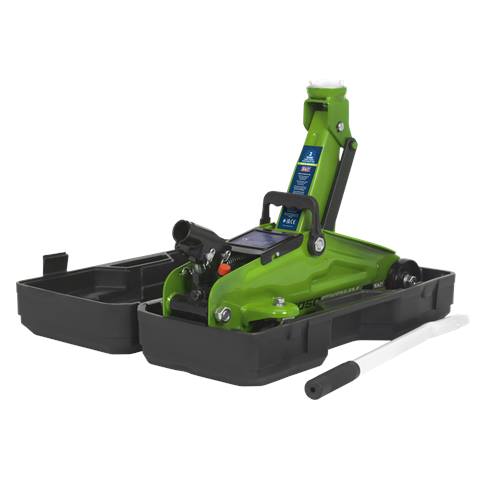 Short Chassis Trolley Jack with Storage Case 2 Tonne - Green