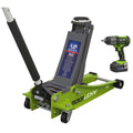 Trolley Jack & Cordless Impact Wrench Combo - Green