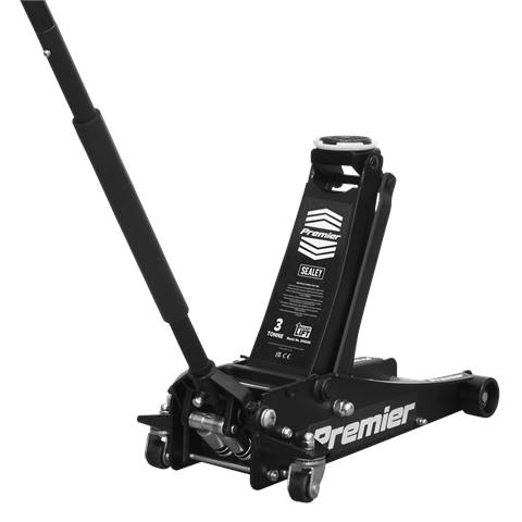 Premier Low Profile Trolley Jack with Rocket Lift 3 Tonne - Black
