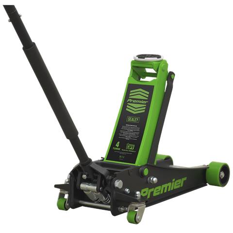 Premier Low Profile Trolley Jack with Rocket Lift 4 Tonne - Green