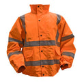 Worksafe® Hi-Vis Orange Jacket with Quilted Lining, Elasticated Waist & Cuffs - Large