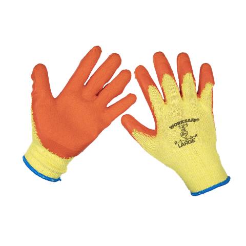 Worksafe® Super Grip Knitted Gloves with Latex Palm, Large - Pack of 120 Pairs