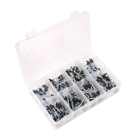 Black Anodised Rivet Assortment 200pc