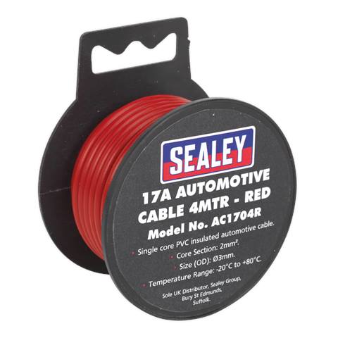 17A Thick Wall Automotive Cable 4m - Red
