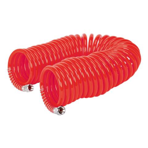 PU Coiled Air Hose with 1/4"BSP Unions 10m x 6mm