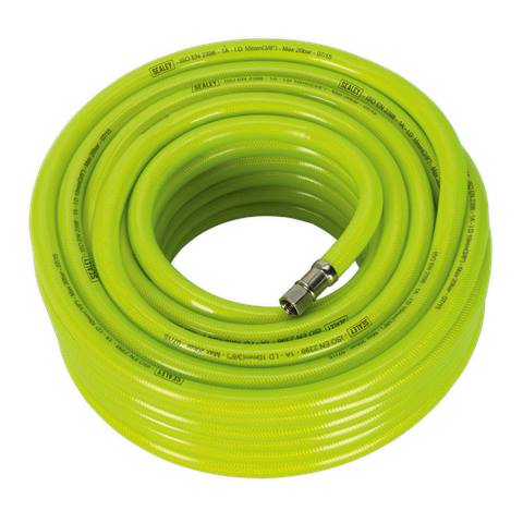 High-Visibility Air Hose with 1/4"BSP Unions 20m x 10mm