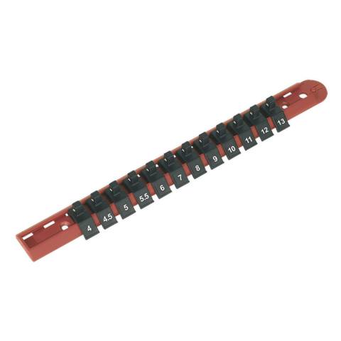 Premier Socket Retaining Rail with 12 Clips 1/4"Sq Drive