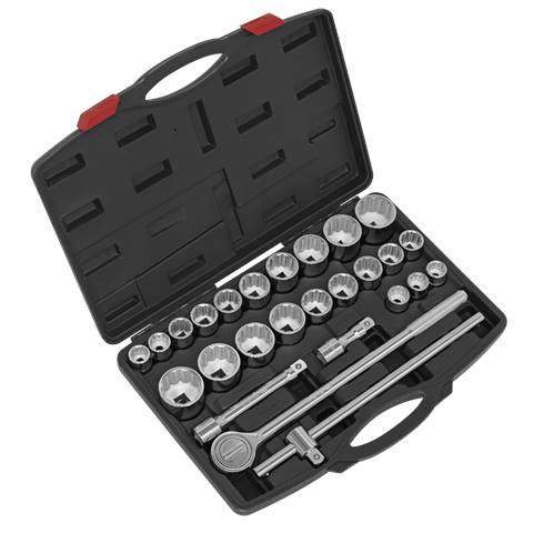 Premier Metric/Imperial Socket Set 3/4"Sq Drive 12-Point 26pc