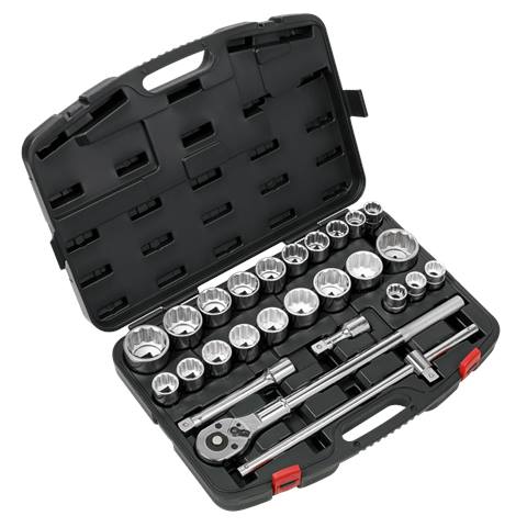 Premier Metric/Imperial Socket Set 3/4"Sq Drive 12-Point 26pc