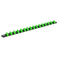 Premier Socket Retaining Rail with 16 Clips 1/4"Sq Drive - Hi-Vis Green