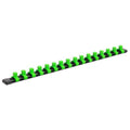 Premier Socket Retaining Rail with 16 Clips 3/8"Sq Drive - Hi-Vis Green