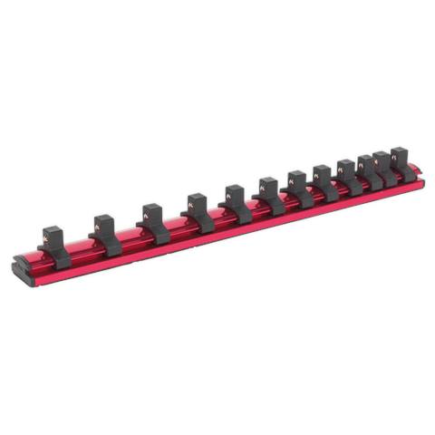 Premier Magnetic Socket Retaining Rail with 12 Clips 3/8"Sq Drive