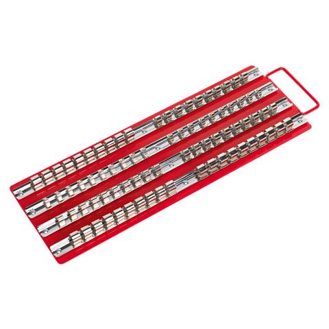 Premier Socket Rail Tray 1/4", 3/8" & 1/2"Sq Drive - Red