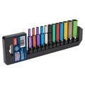 Premier Deep Multi-Coloured Socket Set 1/4"Sq Drive 12pc