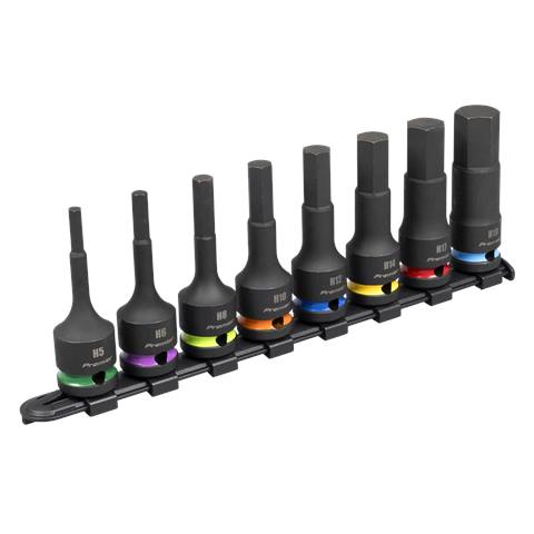 Premier Hex Impact Socket Bit Set 1/2"Sq Drive 8pc