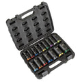 Lock-On™ Deep Impact Socket Set 1/2"Sq Drive 16pc