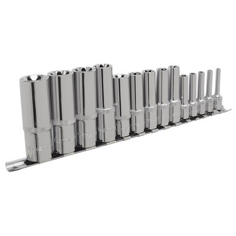 Premier TRX-Star* Deep Socket Set 1/4", 3/8" & 1/2"Sq Drive E4-E24 14pc