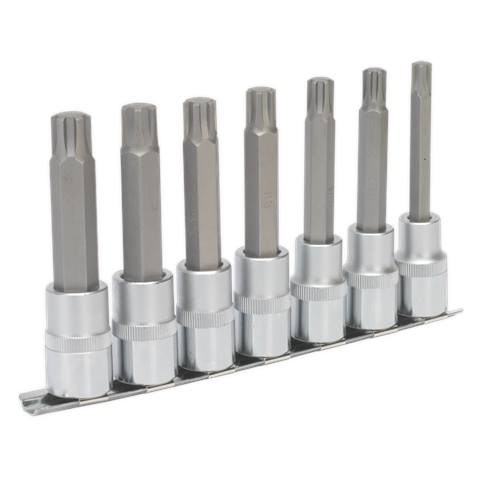 Premier Ribe Socket Bit Set 1/2"Sq Drive 100mm 7pc