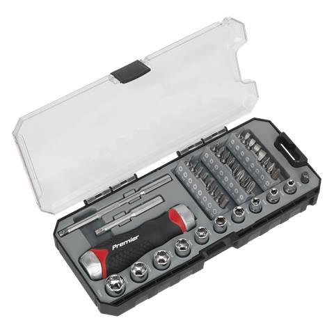 Premier Fine Tooth Ratchet Screwdriver Socket & Bit Set 38pc