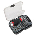 Premier Fine Tooth Stubby Ratchet Screwdriver Socket & Bit Set 24pc