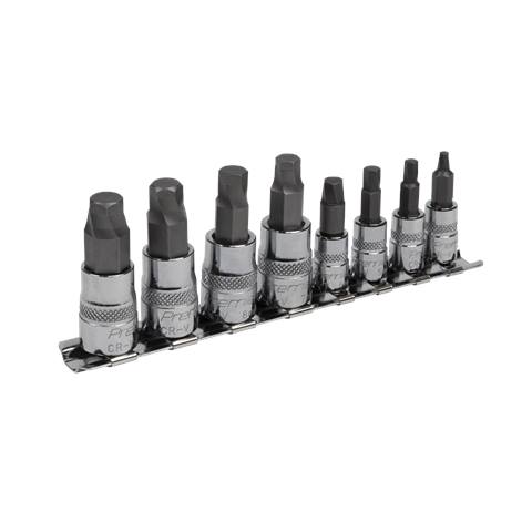 Premier Lock-On™ Hex Socket Bit Set 1/4" & 3/8"Sq Drive 8pc