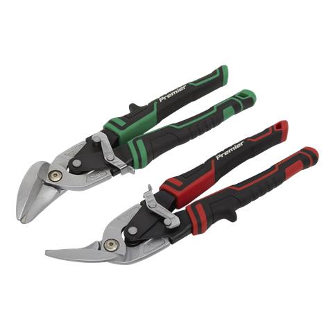 Premier High Leverage Offset Aviation Tin Snip Set 2pc