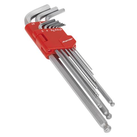 Premier Extra-Long Ball-End Hex Key Set 9pc