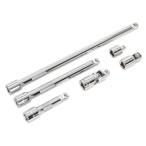 Premier Wobble/Rigid Extension Bar, Adaptor & Universal Joint Set 3/8"Sq Drive 6pc