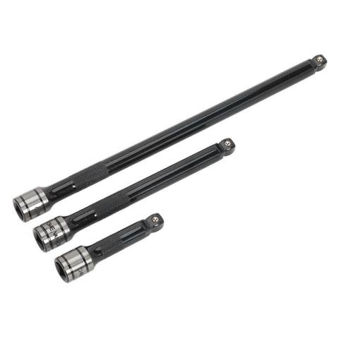 Premier Black Wobble/Rigid Extension Bar Set 3/8"Sq Drive 3pc
