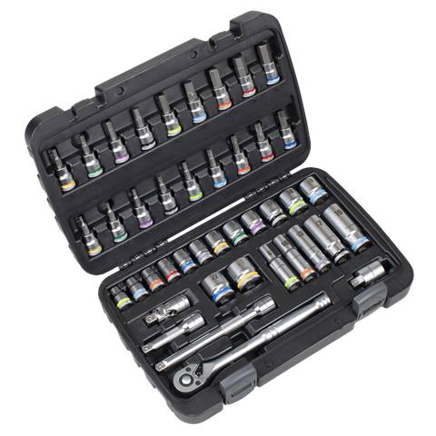Socket & Socket Bit Set 3/8"Sq Drive 42pc