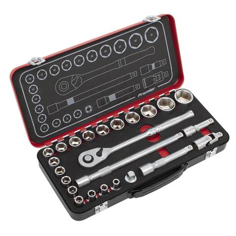 Premier Platinum Socket Set 1/2"Sq Drive 24pc