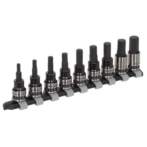 Premier Black Hex Key Socket Bit Set 3/8"Sq Drive 9pc