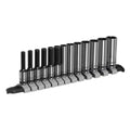 Premier Black Deep Socket Set 1/4"Sq Drive 13pc