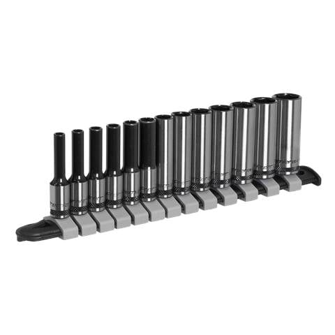 Premier Black Deep Socket Set 1/4"Sq Drive 13pc