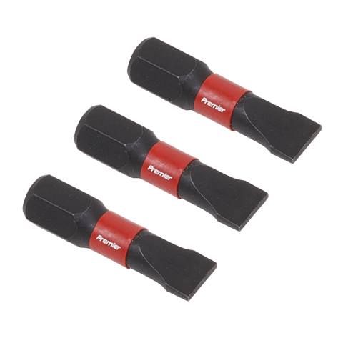 Premier Slotted Impact Power Tool Bits 6.5 x 25mm 3pc