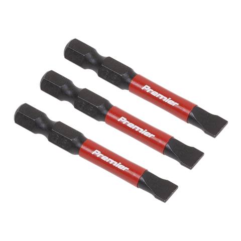Premier Slotted Impact Power Tool Bits 6.5 x 50mm 3pc