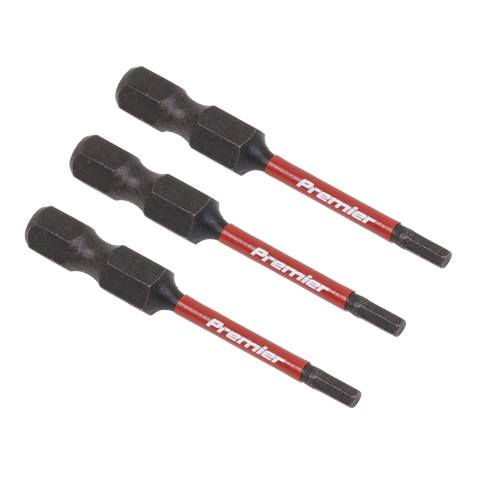 Premier Hex Impact Power Tool Bits 2.5 x 50mm 3pc