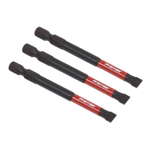 Premier Slotted Impact Power Tool Bits 6.5 x 75mm 3pc