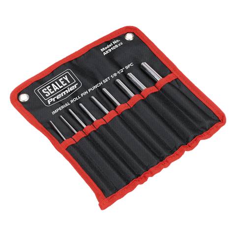 Premier Roll Pin Punch Set Imperial 1/8-1/2" 9pc