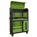 Superline Pro® Topchest & Rollcab Combination 12 Drawer & 1 Door Cupboard - Green