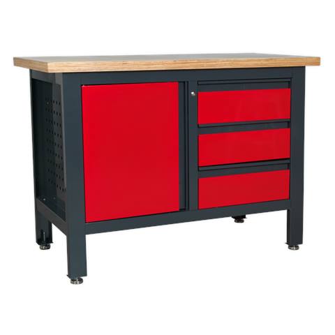 Workbench with 3 Drawers & Cupboard