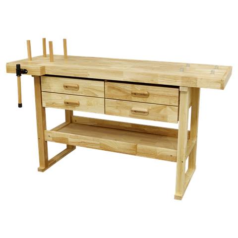 Woodworking Bench with 4 Drawers