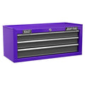 American PRO® Mid-Box Tool Chest 3 Drawer - Purple/Grey