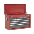American PRO® Topchest 9 Drawer - Red/Grey