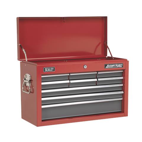 American PRO® Topchest 9 Drawer - Red/Grey
