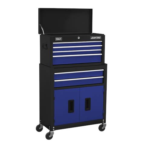 American PRO® Topchest & Rollcab Combination 6 Drawer - Blue
