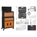 American PRO® Topchest & Rollcab Combination 6 Drawer with 170pc Tool Kit - Orange/Black