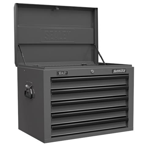 Superline PRO® Topchest 5 Drawer - Grey/Black