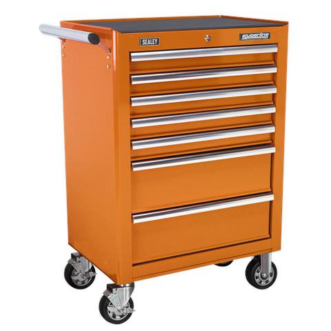 Superline PRO® Rollcab 7 Drawer - Orange